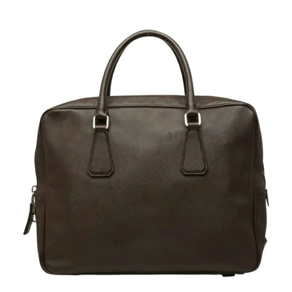Prada Triangle Logo Plate Briefcase